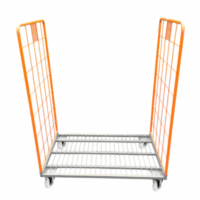 Maxi Roll conteneur 2 côtés PKM13 ridelles oranges RAL 2004 – base électrozinguée 5010 hauteur 1500mm