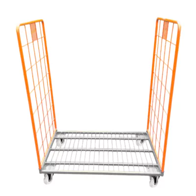 Maxi Roll conteneur 2 côtés PKM13 ridelles oranges RAL 2004 – base électrozinguée 5010 hauteur 1500mm