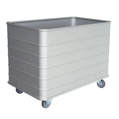 Chariot de transport pour le linge en aluminium CIVA-CTL – Position roues 2+2