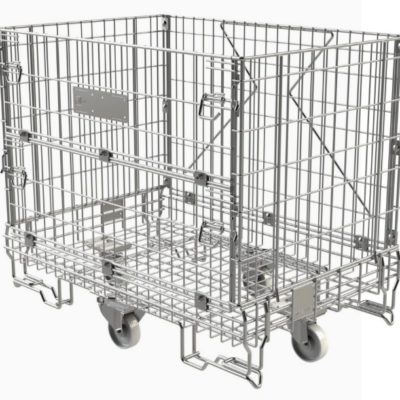 Caisse fil grillagée format EUROPE avec roues 800x1200mm CIV-CSE-800x1200x1015-W