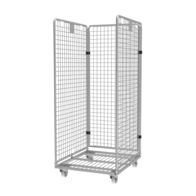 Roll conteneur 3 côtés petites mailles électrozingué PKM06-EZ